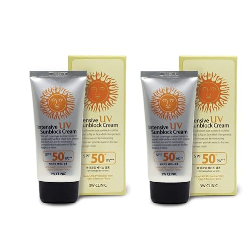3W Clinic Intensive UV Sunblock Cream SPF50 PA+++ 70ml / 2.37 fl.oz(Pack of 2) Beauty & Personal Care 3W Clinic
