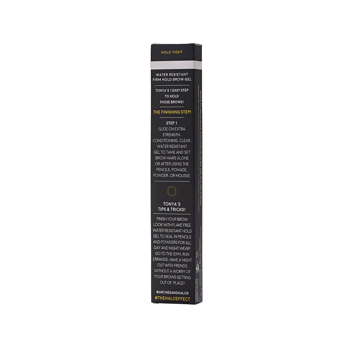 Arches and Halos Water Resistant Firm Hold Eyebrow Gel - Clear Brow Gel for Lasting Definition - Non Flaking Weightless Formula - Vegan - 0.1 oz