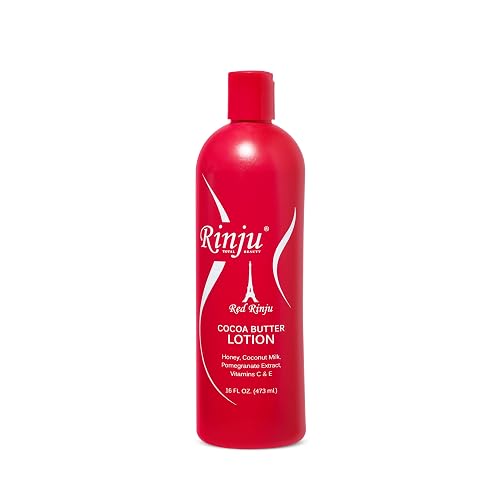 Rinju Cocoa Butter Lotion - Non-Greasy Lotion for Women & Men - 16 oz Cacao Butter Lotion for Extremely Dry Skin - Pomegranate Extracts & Vitamin C Beauty & Personal Care Rinju