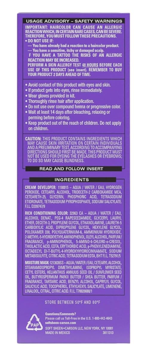 Dark & Lovely Color #371 Jet Black (Pack of 6) Beauty & Personal Care Dark and Lovely