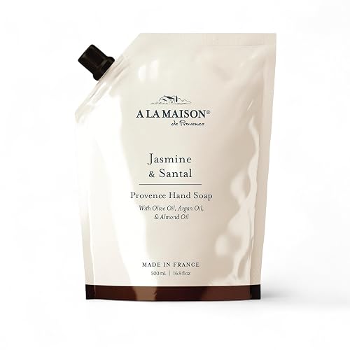 A LA MAISON Hand Soap Refill Pouch - Jasmine & Santal- Liquid Hand Wash Refill, Eco-Friendly & Recyclable - Plant-Based, Biodegradable, Made in France Beauty & Personal Care A LA MAISON