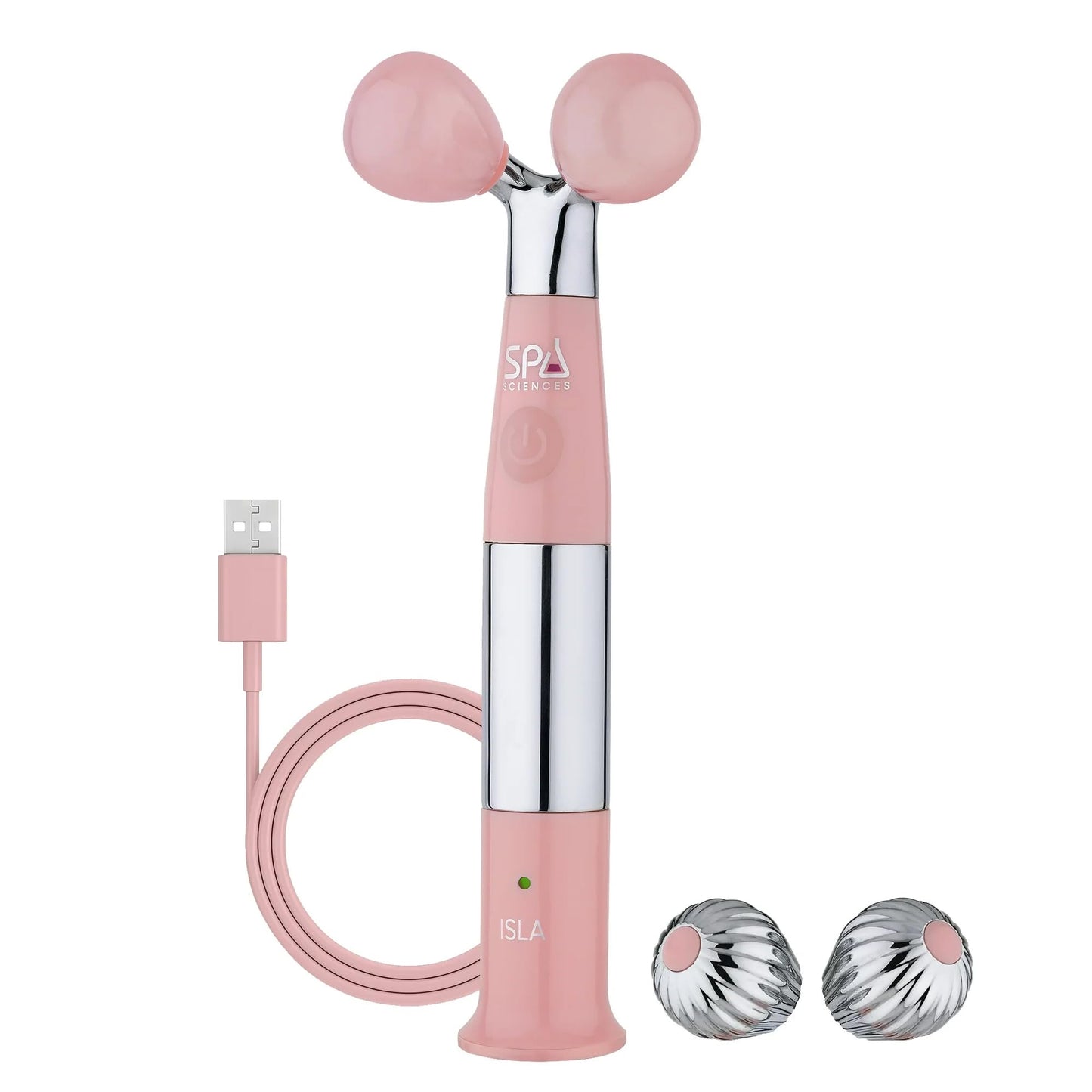 Spa Sciences ISLA Ice + Heat Contouring Roller (Face, Neck, and Décolletage) - Including Steel + Bonus Genuine Rose Quartz Globes Beauty & Personal Care SPA SCIENCES