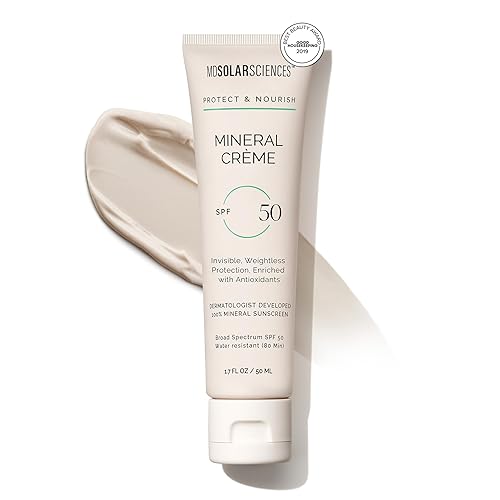 MDSolarSciences Mineral Crème Sunscreen SPF 50 | Water-Resistant, Broad Spectrum UV Protection | Zinc Oxide Formula with Antioxidants | No White Cast Beauty & Personal Care MDSolarSciences