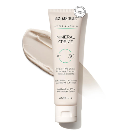 MDSolarSciences Mineral Crème Sunscreen SPF 50 | Water-Resistant, Broad Spectrum UV Protection | Zinc Oxide Formula with Antioxidants | No White Cast Beauty & Personal Care MDSolarSciences