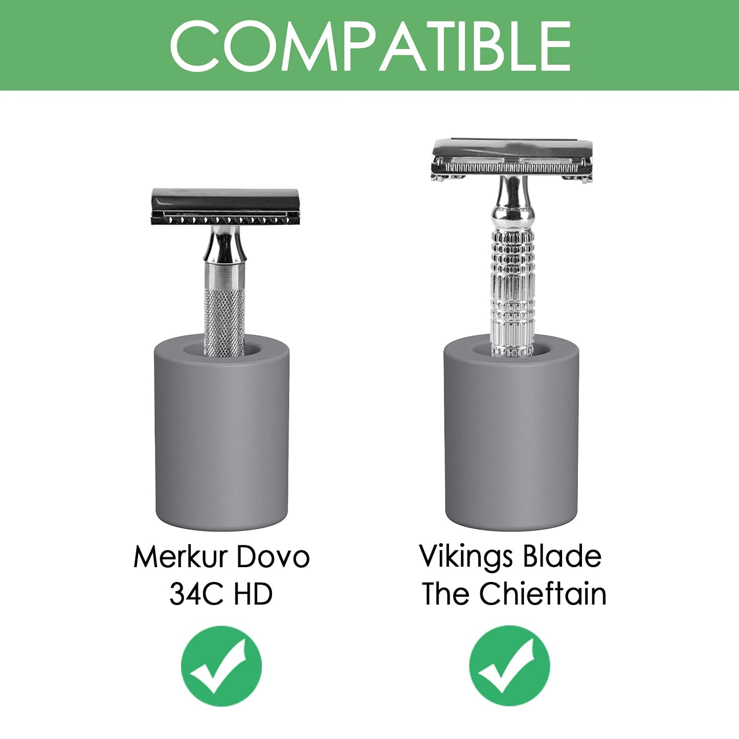 Linkidea 2 Pack Safety Razor Stand - Opening Dia 0.8" (2.2cm) Diatomite Men's Shaving Holder for Bathroom Countertops, Compatible With Vikings, Merkur Beauty and Personal Care Linkidea