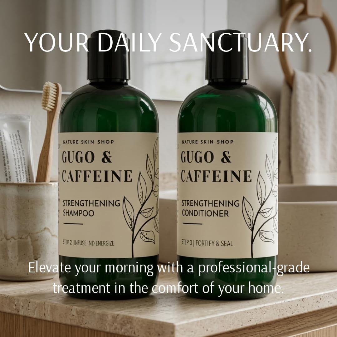 Nature Skin Shop Gugo Shampoo and Conditioner Set for Hair Growth and Thinning, Anti-Hair Fall Treatment with Biotin & Caffeine, Soothes Dandruff Beauty & Personal Care Nature Skin Shop
