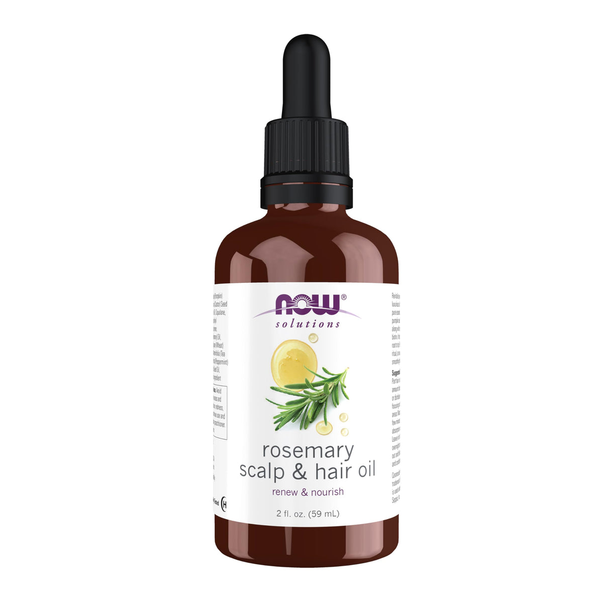 NOW Solutions, Rosemary Scalp and Hair Oil, Pre-Wash, 2 fl. oz