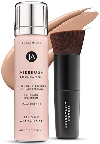 Jerome Alexander MagicMinerals AirBrush Foundation - 2 Piece Set with Airbrush Foundation and Kabuki Brush - Spray Makeup with Anti-aging Ingredients Beauty & Personal Care Jerome Alexander