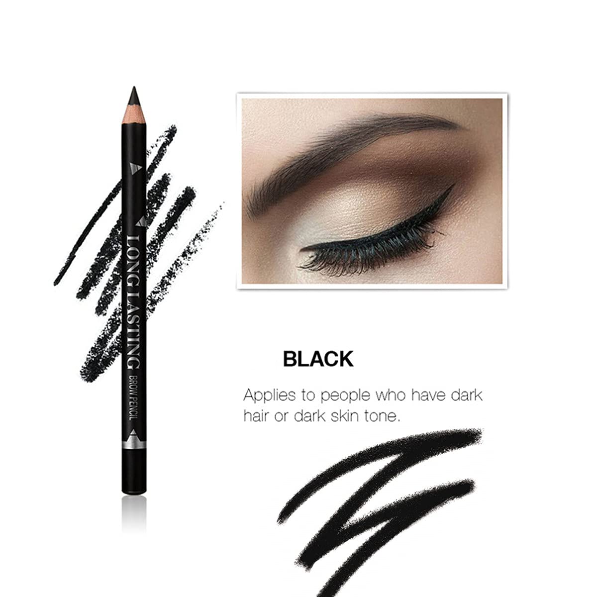 Go Ho 12 PCS Black Eyebrow Eyeliner Pencils,Sweatproof Eyebrow Pencil,Long-lasting Nice Color Eye Brow Gel Pen Makeup Brow Tint Sticks?Black? Beauty & Personal Care Go Ho