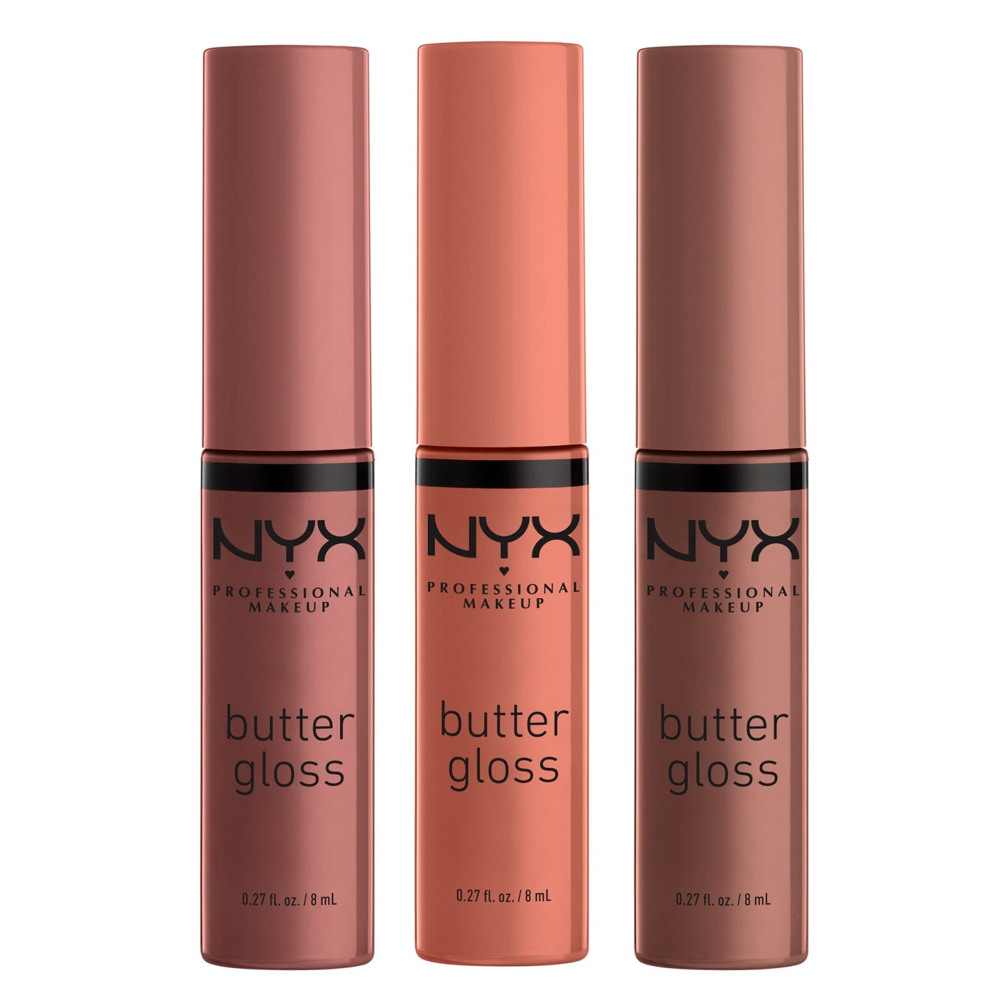 NYX PROFESSIONAL MAKEUP Butter Gloss Brown Sugar, Non-Sticky Lip Gloss - Pack Of 3 (Sugar High, Spiked Toffee, Butterscotch) Beauty & Personal Care NYX PROFESSIONAL MAKEUP