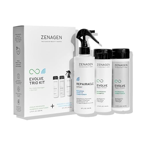 ZENAGEN Evolve Trio Kit for Visibly Damaged, Dull Hair | Nourishing Shampoo + Conditioner + Leave-In Conditioner, Restores Shine, Strength & Vitality Beauty & Personal Care Zenagen