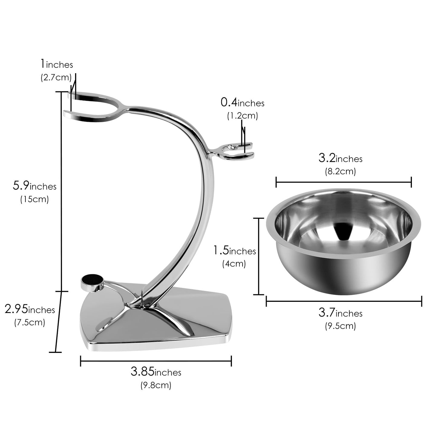 Linkidea Universal Safety Razor Brush Stand with Shaving Bowl, Men's Stainless Steel Grooming Holder and Soap Bowl for Bathroom, Compatible Beauty and Personal Care Linkidea