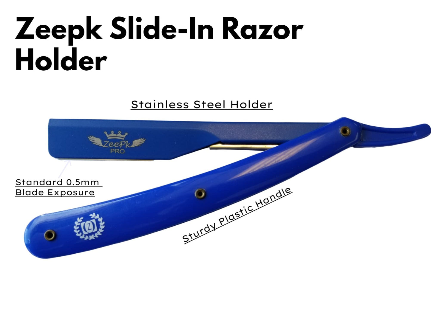 Barbero Cuchilla Barber Razor Navaja Straight Clean Shave Free Blades Salon Shaving Classic Stainless Steel (Blue Razor Holder) Beauty and Personal Care Liberty Supply