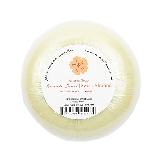 Provence Sante Luxury French Bath Bar - Moisturizing Shea Butter - Triple-milled Sweet Almond Fragrance, 7 oz Made in France Beauty & Personal Care Provence Sante
