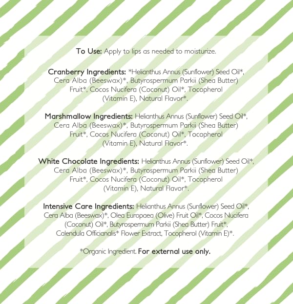 Nature's Silk Lip Balm, Organic (Holiday 4-pack Variety) Beauty and Personal Care Green + Lovely