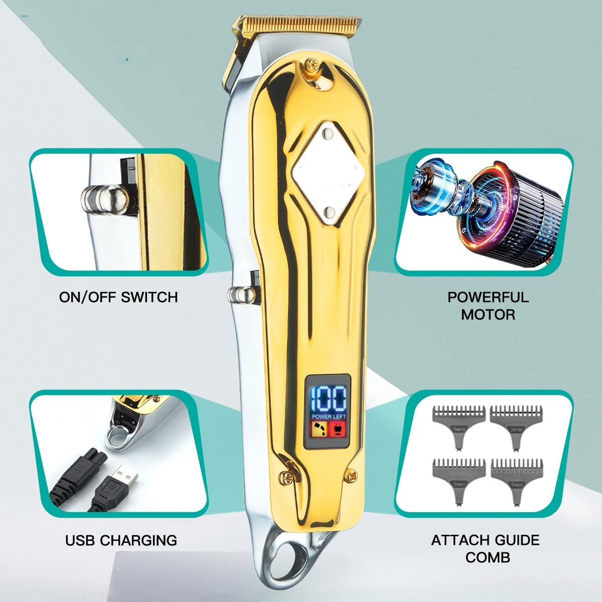 QDKVTNDJZ Hair Clippers for Men, Haircut Machine Electric Beard Trimmer Portable Cutting Cordless for Beauty and Personal Care QDKVTNDJZ