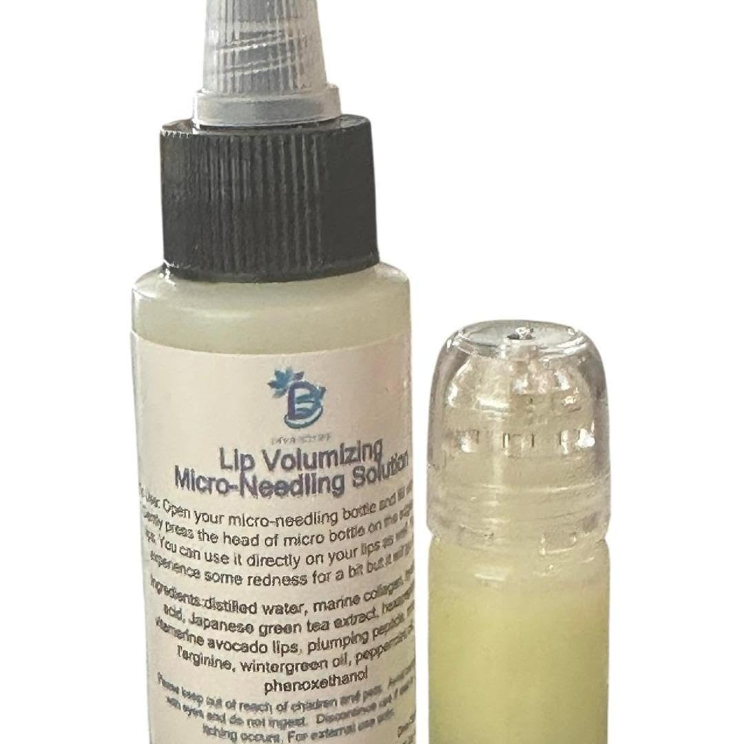 Lip Volumizing Micro-NeedIing Serum Solution and Applicator By Diva Stuff, With Peptides, Hyaluronic Acid, Wintergreen and Marine Collagen Beauty and Personal Care Diva Stuff