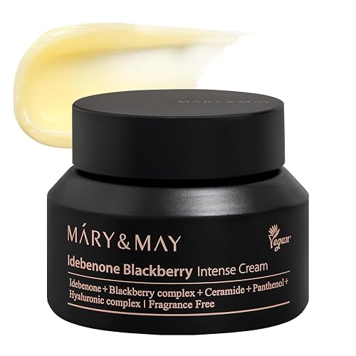 Mary&May Idebenone Blackberry Cream (4x Vitamin C Power) - Anti-Aging Moisturizer for Dry & Dull Skin, 63% Berry Complex & 5 Ceramides, 48H Hydration Beauty & Personal Care Mary&May