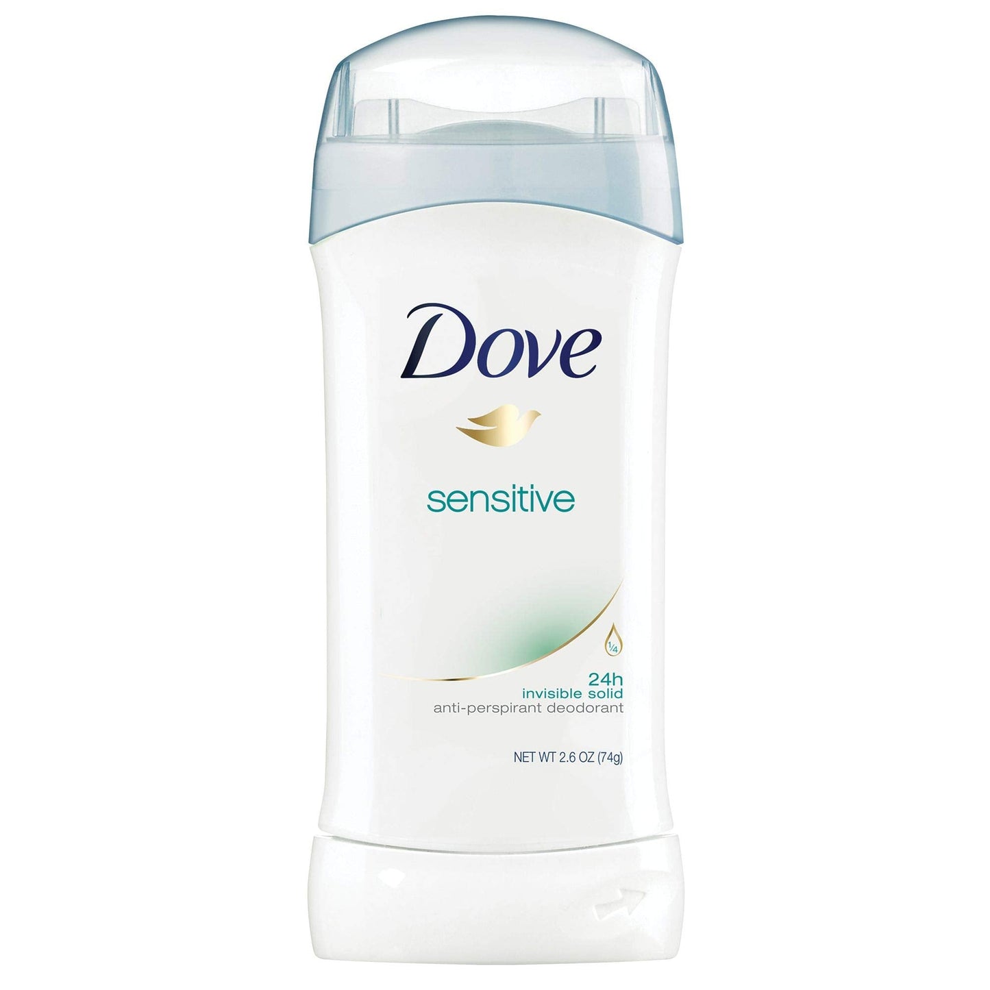 Dove AntiPerspirant Deodorant Sensitive Skin, White, Unscented, 2.6 Oz (Pack of 4) Beauty and Personal Care Dove