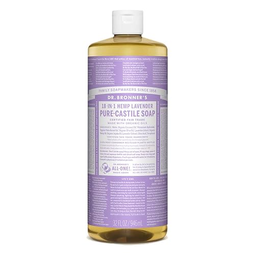 Dr. Bronner's - Pure-Castile Liquid Soap (Lavender, 32 Fl Oz) - Made with Organic Oils, 18-in-1 Uses: Face, Body, Hair, Laundry, Pets and Dishes Beauty & Personal Care Dr. Bronner's