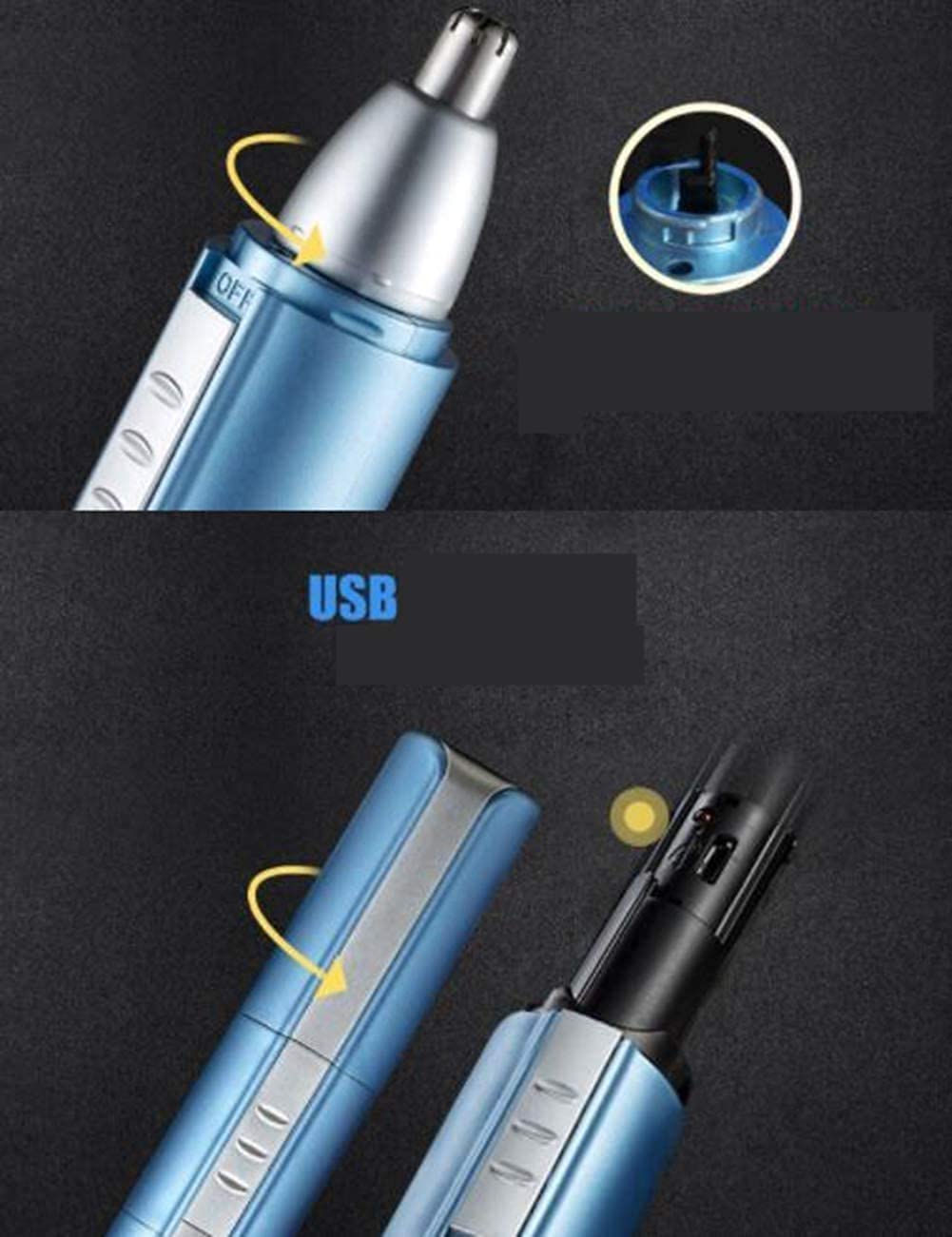 LEONYS Ear, Nose & Brow Trimmer Clipper - Eyebrow & Facial Hair Detail Trimmer for Men & Women, USB Rechargeable and Easy to Cleaning Electric Beauty and Personal Care LEONYS