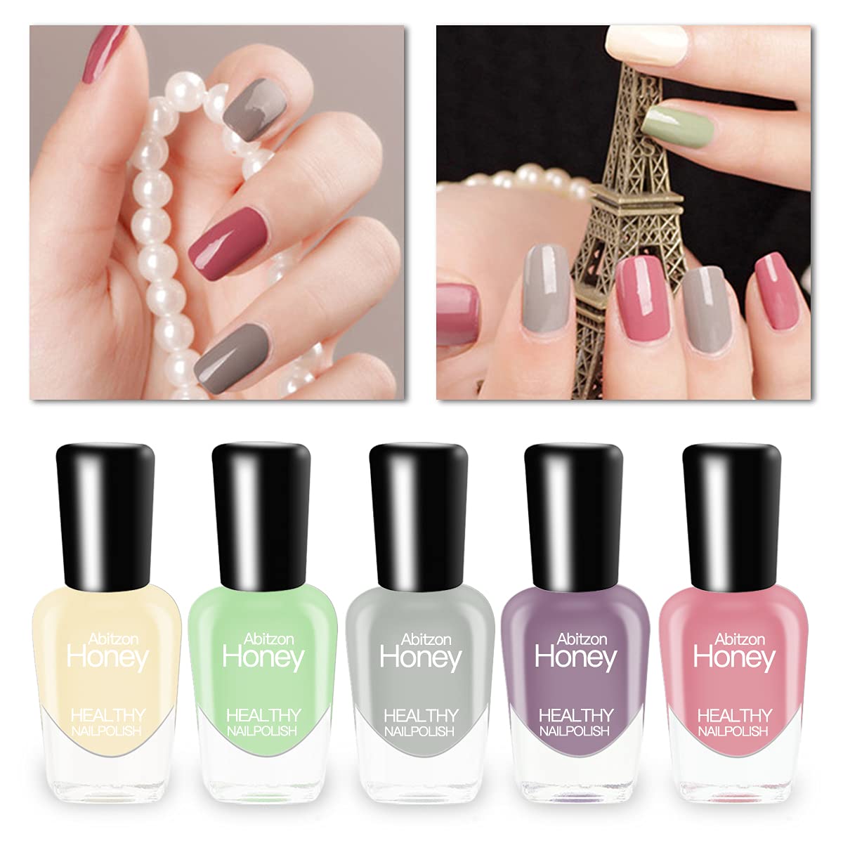 Abitzon New Nail Polish Set (10 Bottles) Non-Toxic Eco-Friendly Easy Peel Off and Quick Dry Water Based Nail Polish Beauty & Personal Care Abitzon