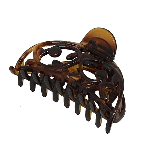 Parcelona French New Jardin Medium 3 1/4 Inch Covered Spring Celluloid Shell Jaw Hair Claw Clip Beauty & Personal Care Parcelona