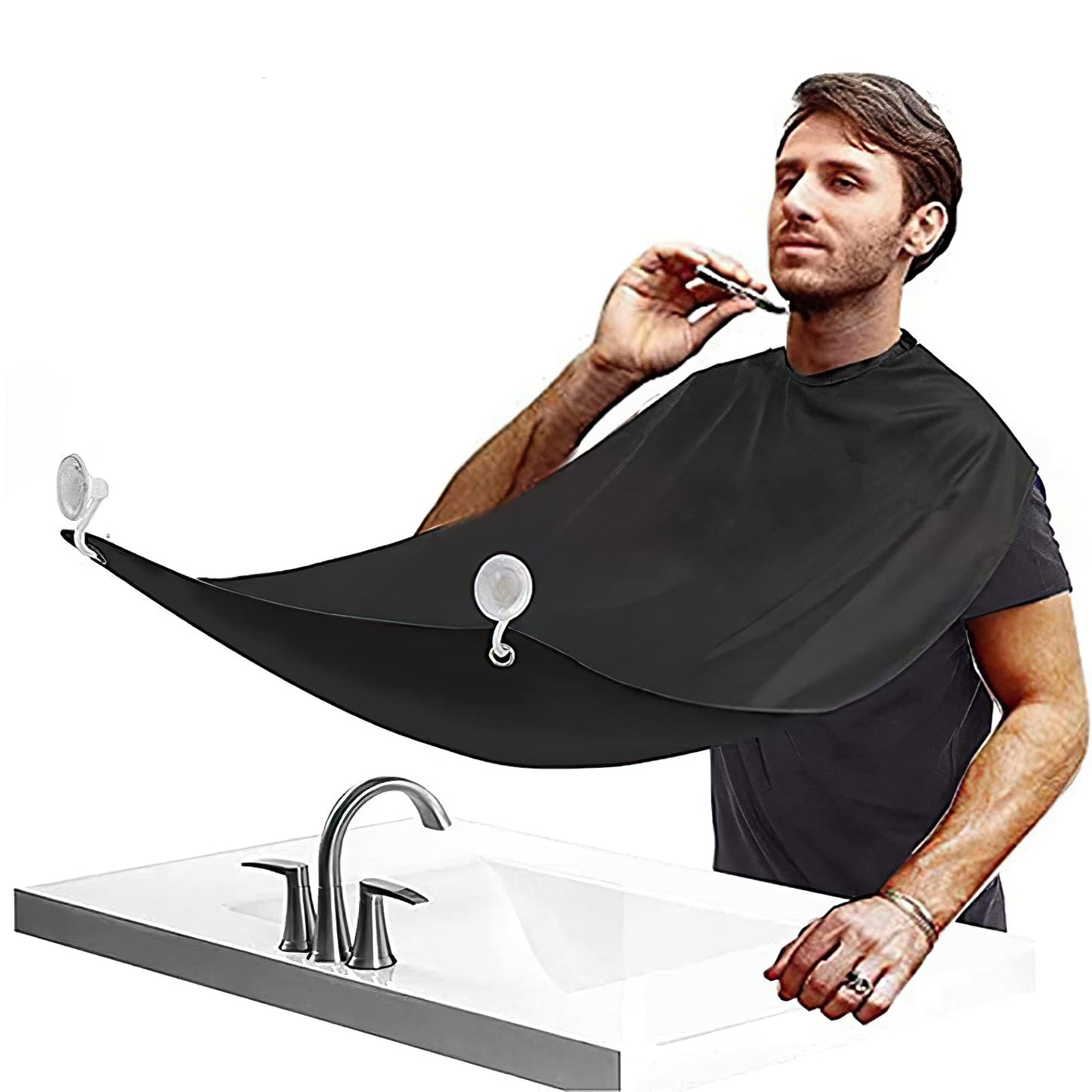 Beard Catcher Apron Shaping Tool Trimmer For Shaving And Trimming Beard Cape For Men With 2 Suction Cups And Hook Accessories - Beard Hair Care Beauty and Personal Care LANYARDWH