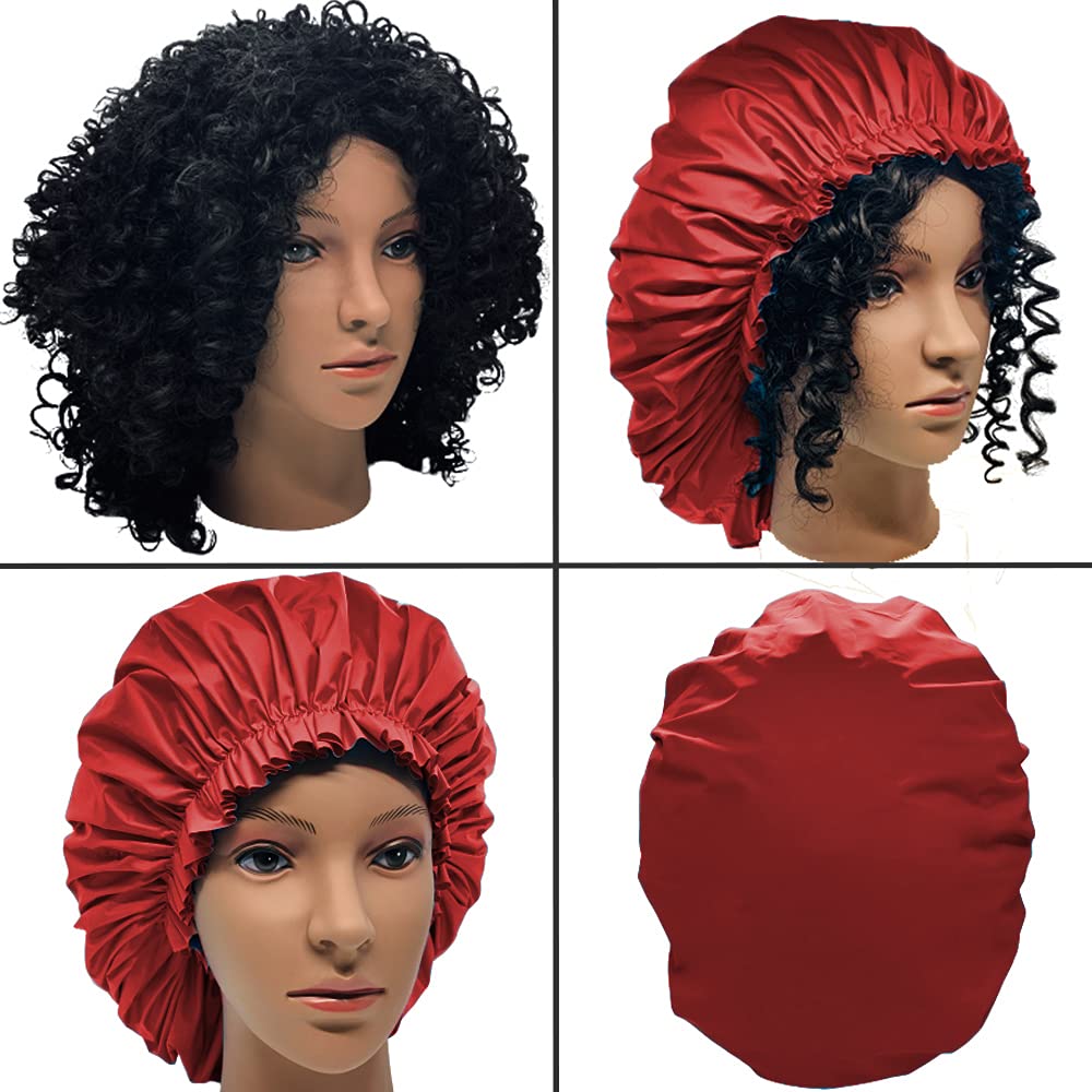 ELEBOX Premium Collection Super Jumbo Shower Cap Red Beauty & Personal Care ELEBOX
