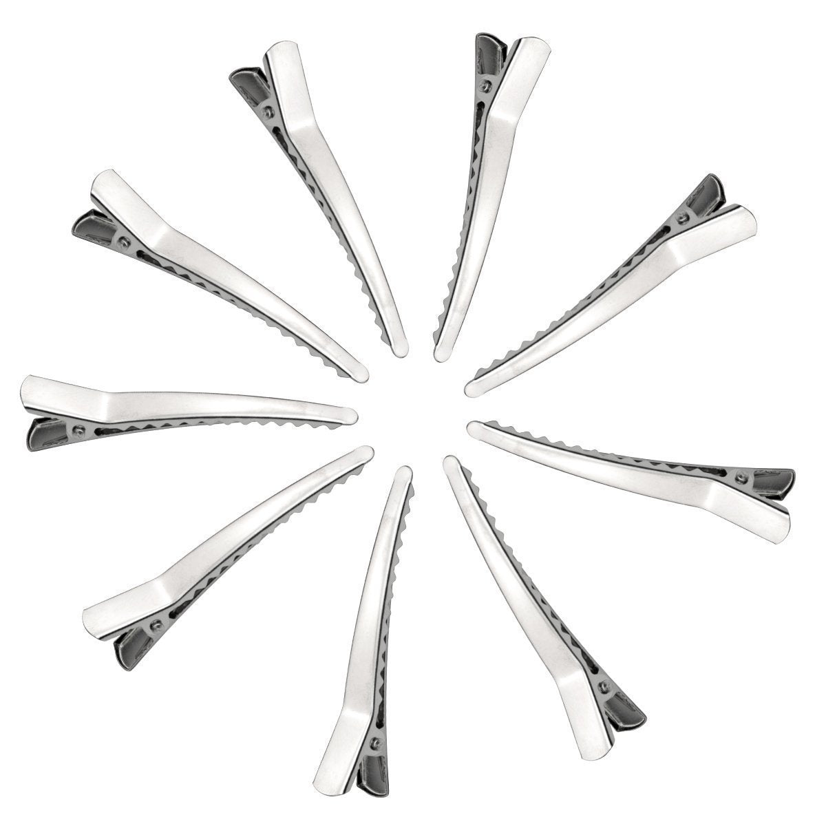 100 Pieces 6CM Silver Metal Alligator Teeth Prongs Clips Hair Pins Hair Bows Beauty & Personal Care lasenersm