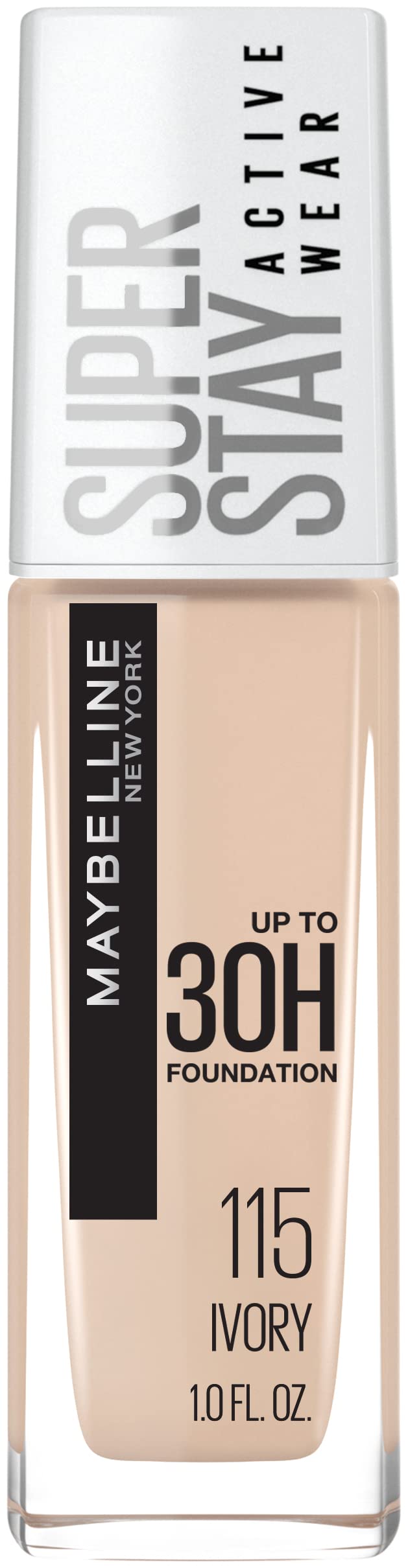 Maybelline Super Stay Full Coverage Liquid Foundation Active Wear Makeup, Up to 30Hr Wear, Transfer, Sweat & Water Resistant, Matte Finish, Ivory, 1