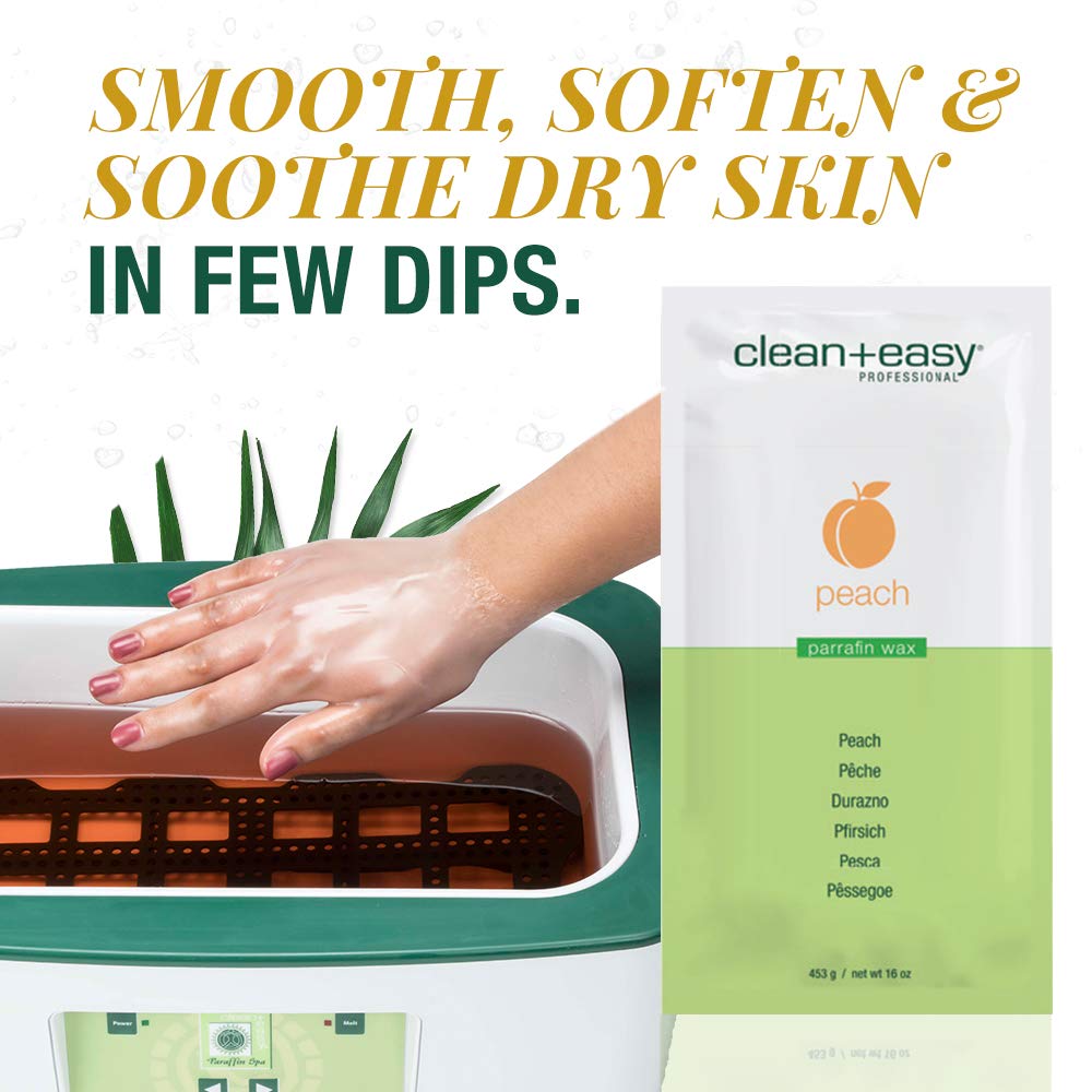 Clean + Easy Peach & Fennel Paraffin Wax Refills - Deeply Hydrating Moisturizing Paraffin Wax for Hand and Feet, Spa-Grade Treatment for Dry Skin, 16 Beauty and Personal Care Clean + Easy