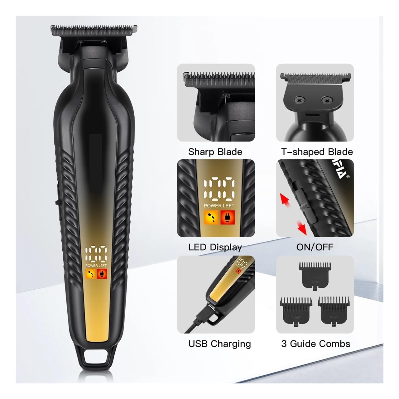 EWKYLSEM Electric Clipper Barber-Grade USB Rechargeable Hair Trimmer Razor for Home Grooming Precision Shaving Classic Hairstyle Creation Beauty and Personal Care EWKYLSEM