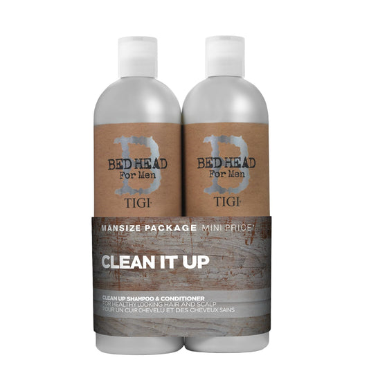 Tigi Bed Head B for Men Clean Up Kit - 2 Pc, 25.36 Oz Shampoo, 25.36 Oz Conditioner, Gluten Free, Peppermint Scent, Menthol, 1 Count Beauty & Personal Care TIGI