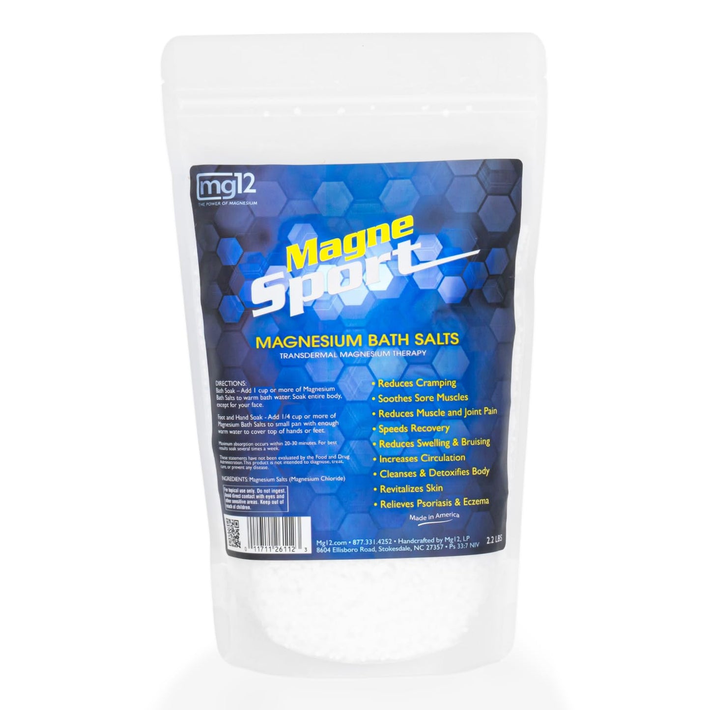 MagneSport Magnesium Bath Salts - Improved Recovery for Peak Performance (2.2 lbs) Beauty and Personal Care MG12 THE POWER OF MAGNESIUM
