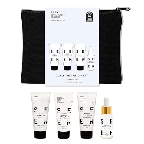 SEEN Curly On The Go Kit, Fragrance Free - Non-Comedogenic & Safe for Sensitive Skin - Curl-Defining Styling Hair Bundle - Anti Frizz - Heat Beauty & Personal Care SEEN