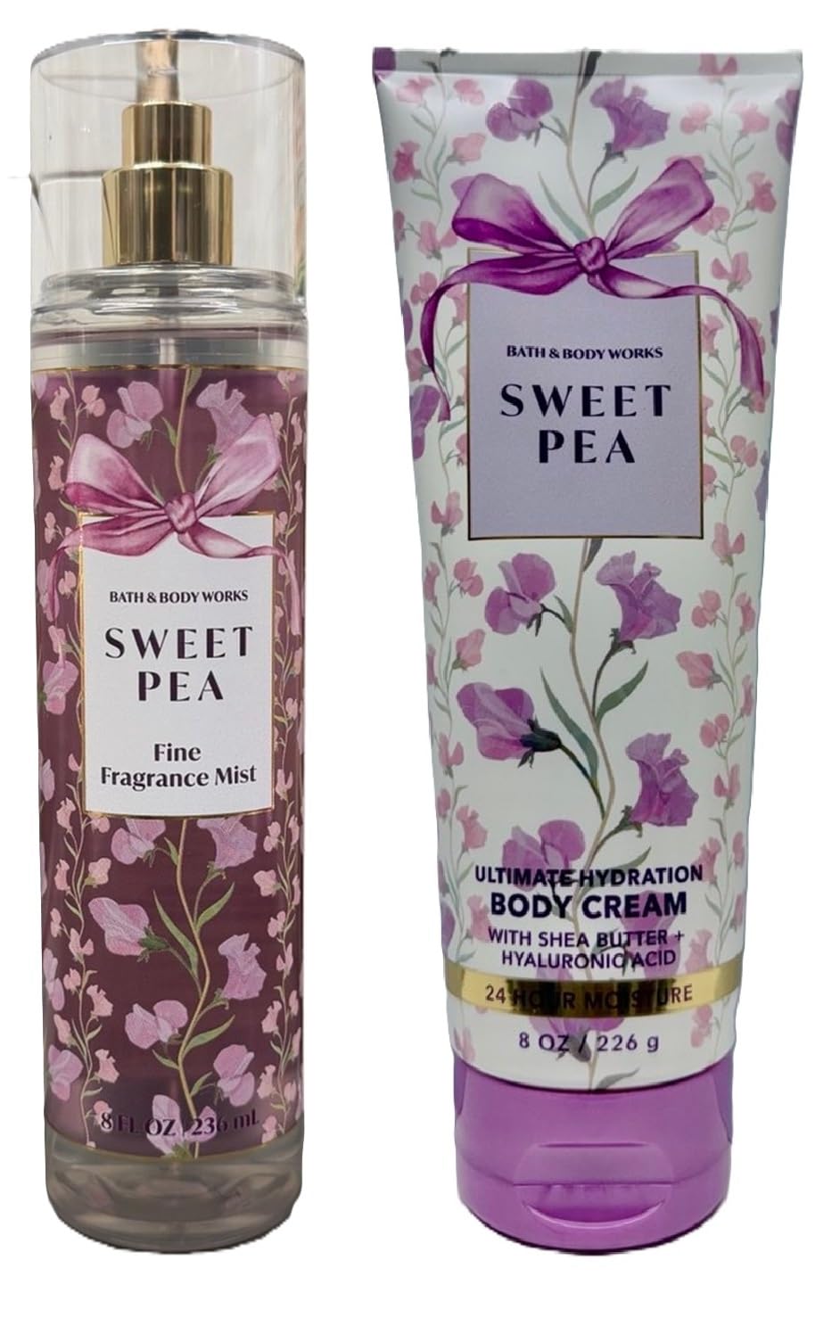 Bath and Body Works Sweet Pea Mist and Body Cream Set - Full Size Beauty and Personal Care Bath & Body Works