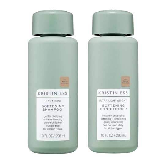 Kristin Ess Softening Moisture Repair Shampoo and Conditioner Set for Dry Hair - Light Fragrance - Anti-Frizz - Sulfate Free + Color Safe - Deep Beauty & Personal Care Kristin Ess