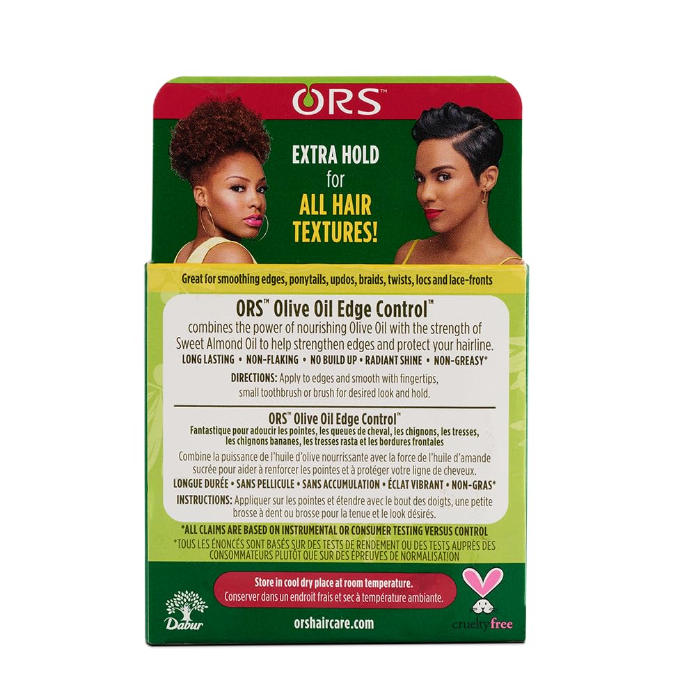 ORS Olive Oil Style & Sculpt Edge Control Hair Gel, Strengthens Edges and Protects Hairline, Extra Hold (2.2 oz). Beauty & Personal Care ORS Black Olive Oil