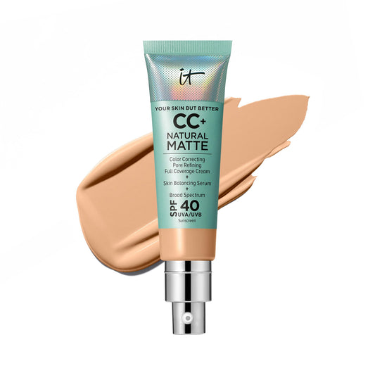 IT Cosmetics CC+ Cream Natural Matte (Medium) - Poreless Full Coverage Foundation With SPF 40, 16HR Shine Control, Color-Corrector, Skin-Balancing Beauty and Personal Care IT Cosmetics Default Title