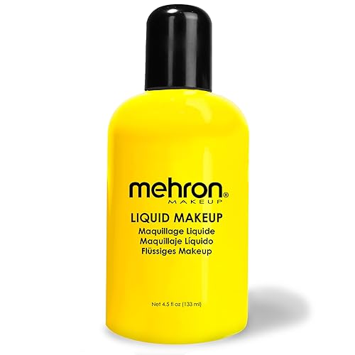 Mehron Makeup Liquid Makeup | Face Paint and Body Paint Perfect for Halloween, Cosplay I Air Brush Compatible 4.5 oz (133 ml) (Yellow) Beauty & Personal Care Mehron