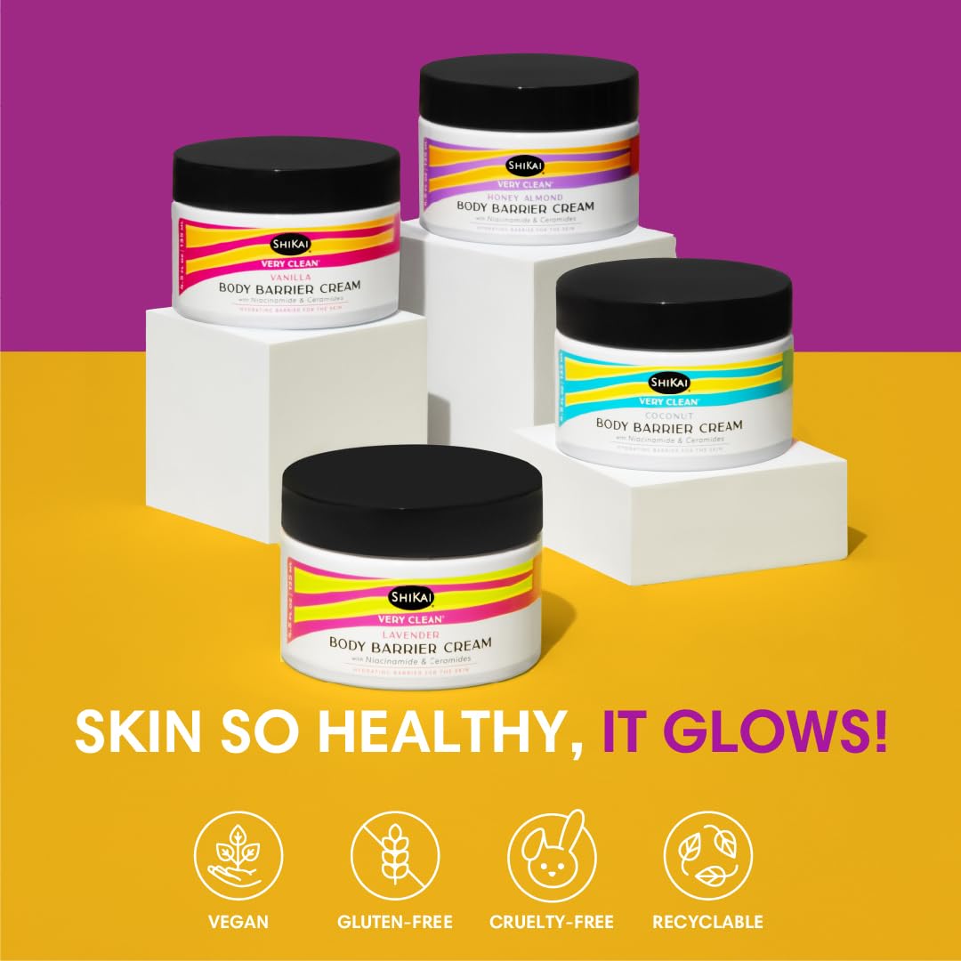 ShiKai Very Clean Moisturizing Body Barrier Cream (Vanilla, 4.5 oz) | Hydrating Barrier for the Skin | With Niacinamide, Ceramides, Shea Butter Beauty & Personal Care ShiKai