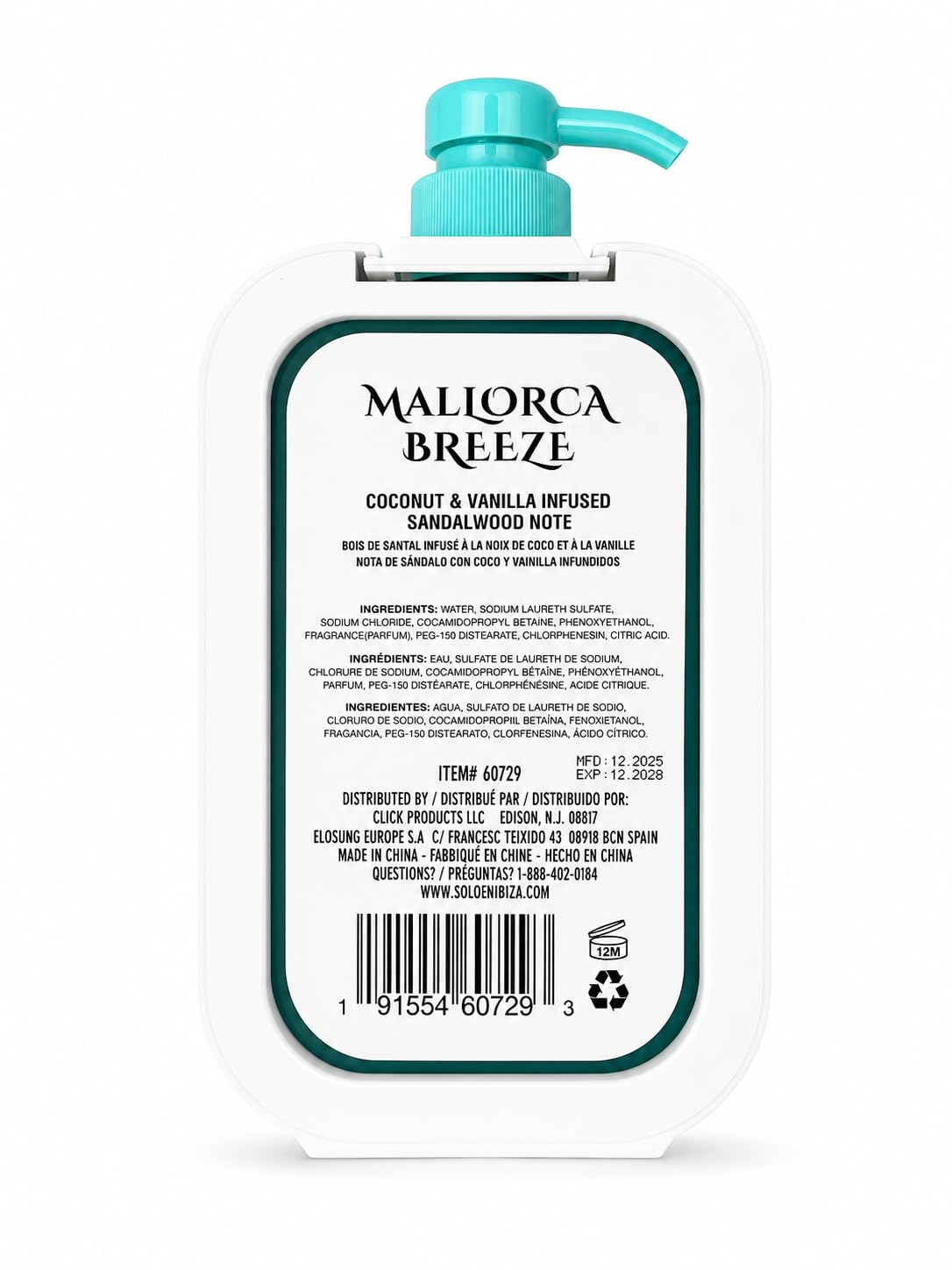 Solo en Ibiza Luxury Body Wash Mallorca Breeze, 500 ml Beauty & Personal Care Solo en Ibiza