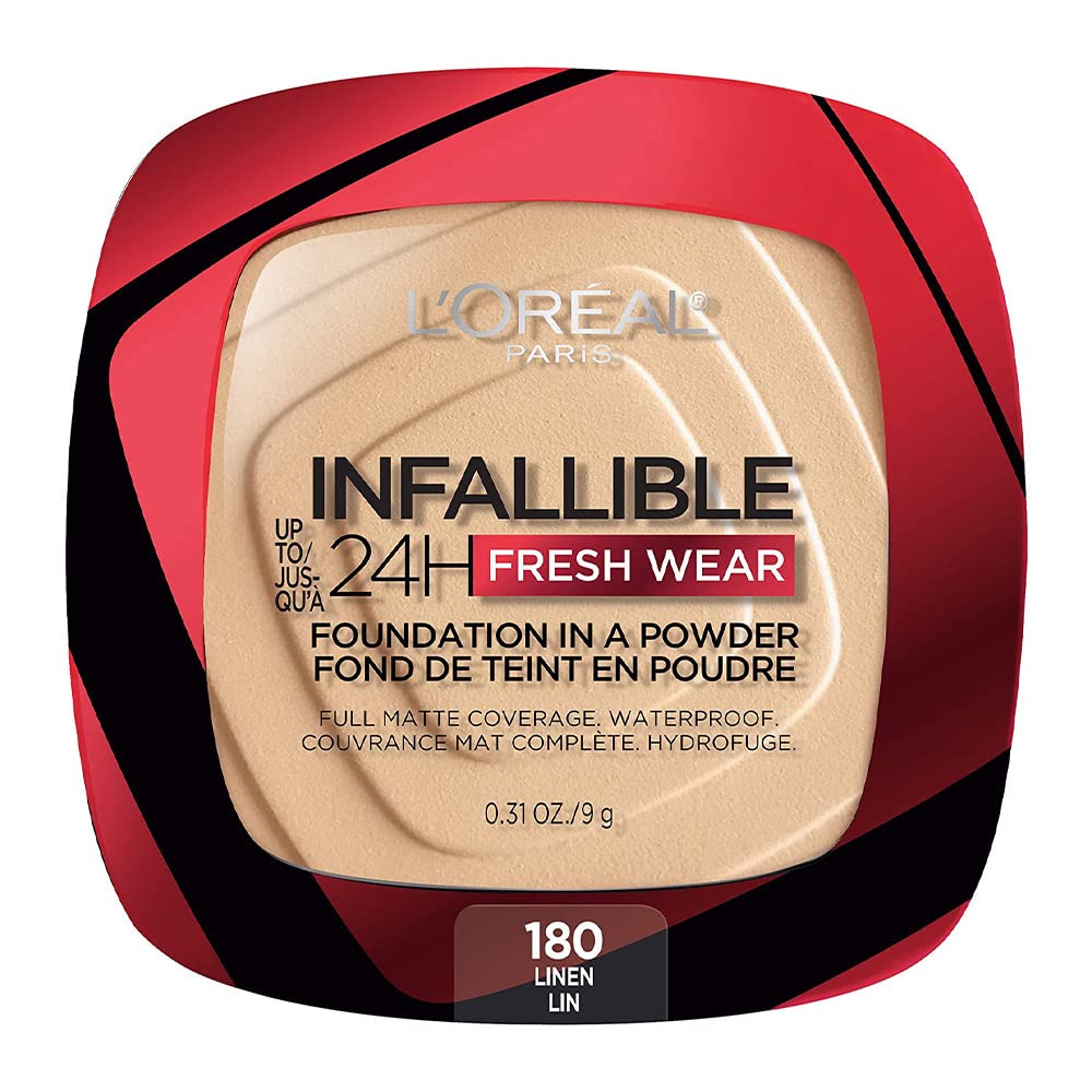 L'Oreal Paris Makeup Infallible Fresh Wear Foundation in a Powder, Up to 24H Wear, Waterproof, Linen, 0.31 oz. Beauty & Personal Care L'Oreal Paris