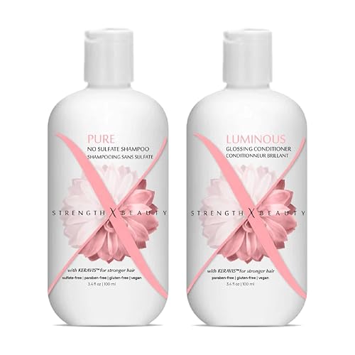 Strength x Beauty -2 pc. Discovery Set: Pure | Luminous Shampoo and Conditioner 3.4 oz. Try-Me | Travel Size Beauty & Personal Care Strength x Beauty