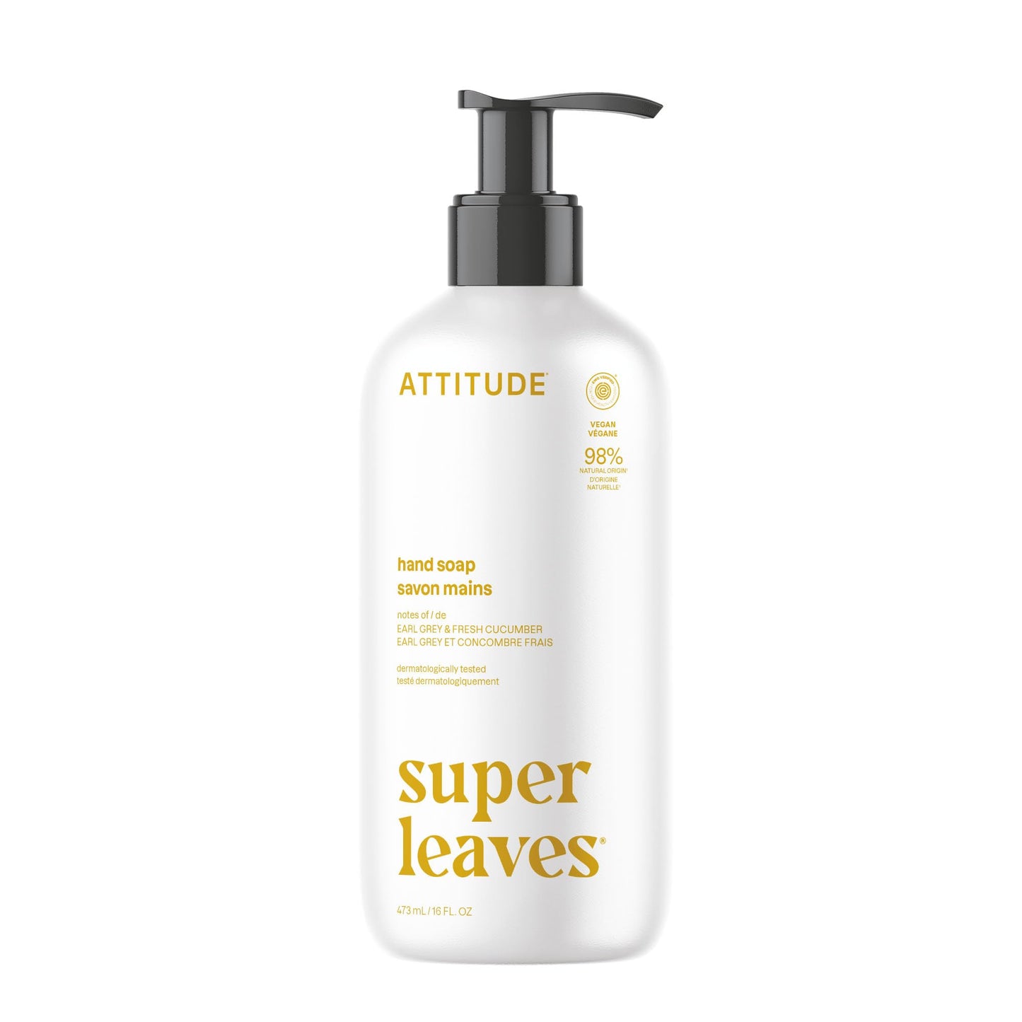 ATTITUDE Liquid Hand Soap, EWG Verified, Plant and Mineral-Based, Vegan Personal Care Products, Earl Grey & Fresh Cucumber Scent, 16 Fl Oz Beauty & Personal Care ATTITUDE