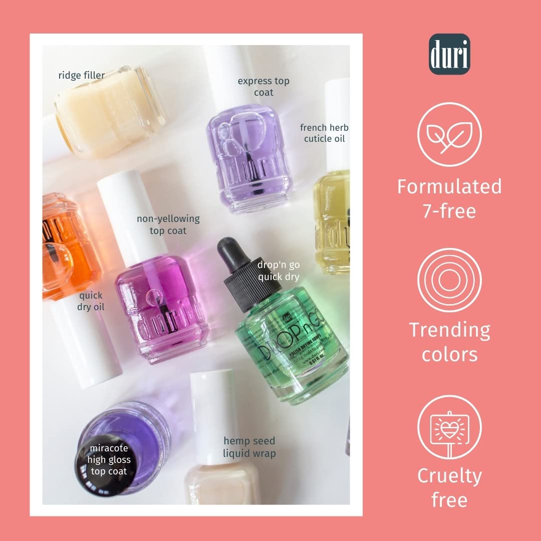 duri Nail Polish, GBD-105 Basic Beauty, French Manicure Classic 3 Piece Set, Tip, Base and Top Coat, Semi Sheer 309 Iced Roses, Quick Drying, Long Beauty & Personal Care duri