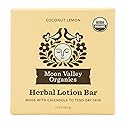 Moon Valley Organics Herbal Lotion Bar in Coconut Lemon, Moon Melt Bar, Calendula and Comfrey, Beeswax, Heal and Restore Chapped Skin, Soothing Beauty & Personal Care Moon Valley Organics