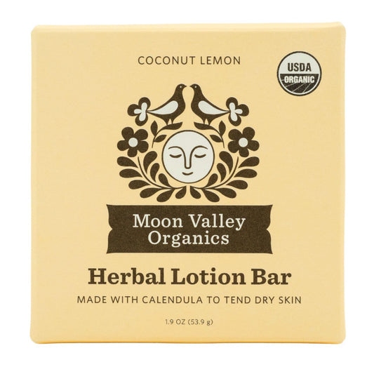 Moon Valley Organics Herbal Lotion Bar in Coconut Lemon, Moon Melt Bar, Calendula and Comfrey, Beeswax, Heal and Restore Chapped Skin, Soothing Beauty & Personal Care Moon Valley Organics