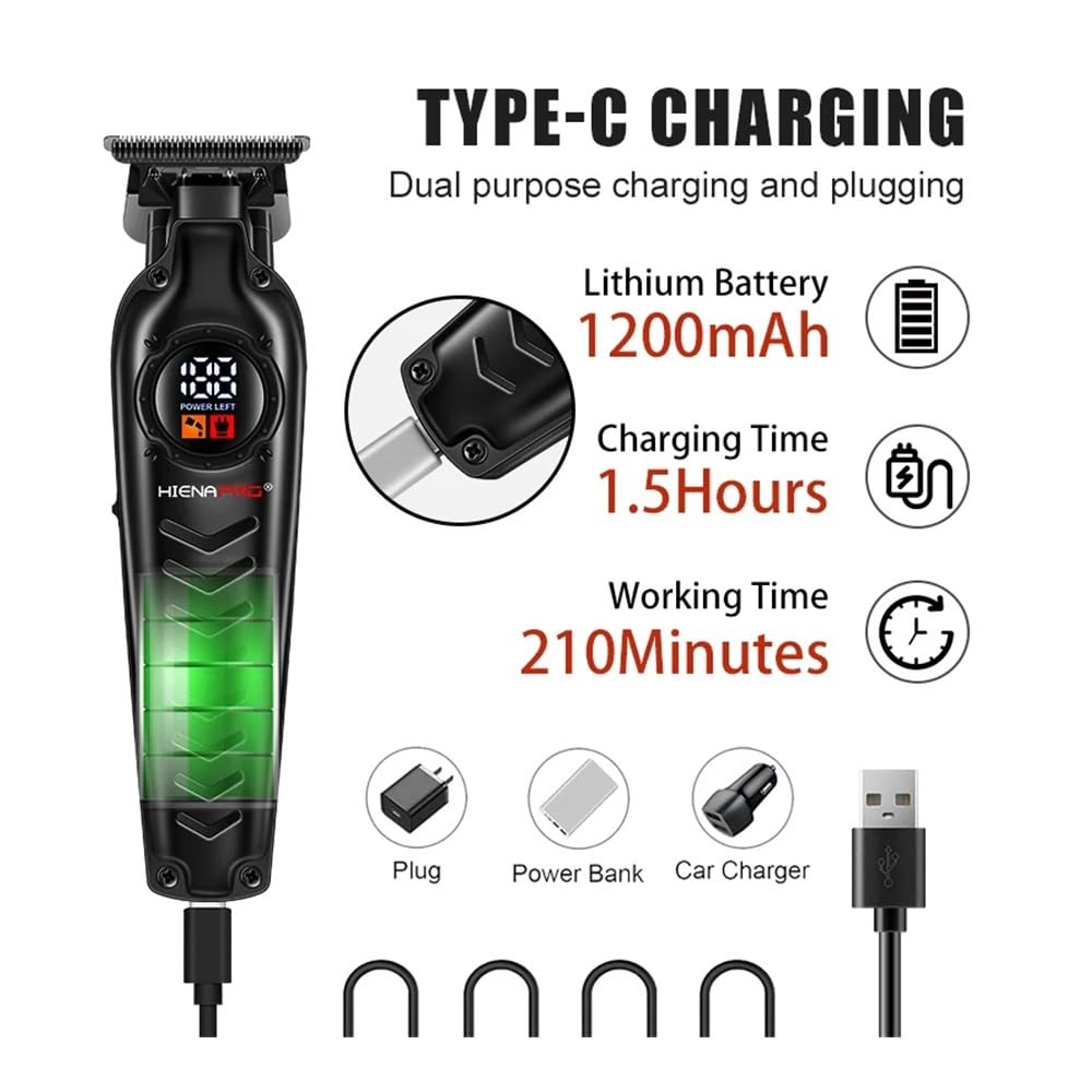 EWKYLSEM Razors HIENA Professional Electric Trimmer, USB Rechargeable Hair Trimmer, Cordless use Trimmer, LED Display, Beard Trimmer Beauty and Personal Care EWKYLSEM